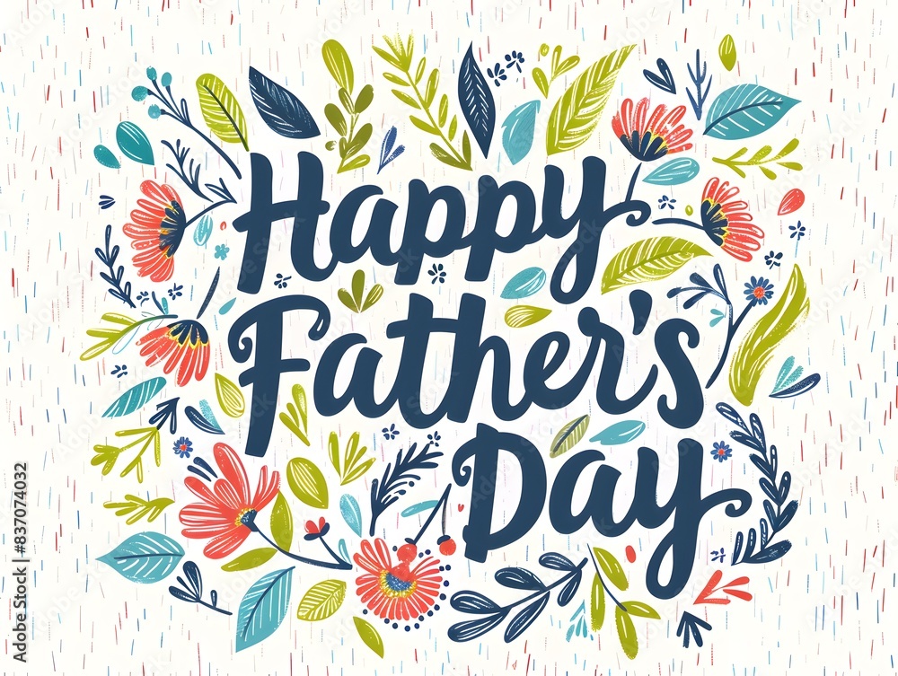 Happy Father's Day poster or banner template with floral colors pattern design illustration. Happy Father's Day poster or banner template with floral colors pattern design illustration.