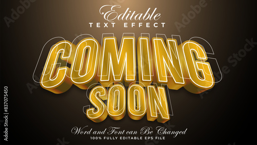 Editable 3d text effect coming soon with line effect