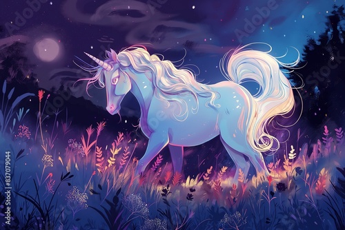 realistic unicorn fantasy world by generative ai