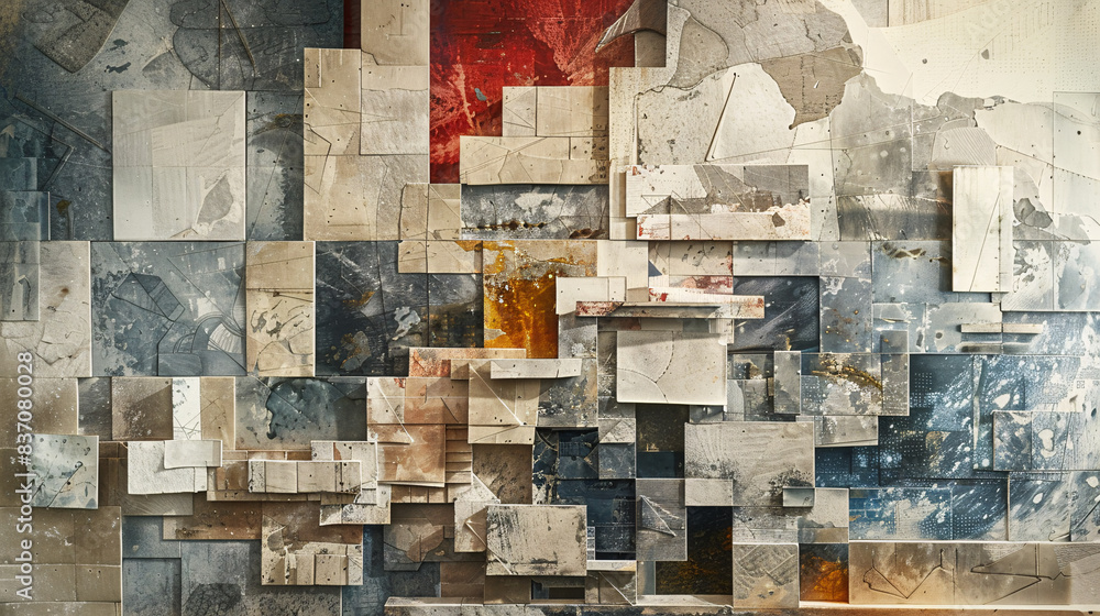 Fototapeta premium Abstract art, shapes, and colors background