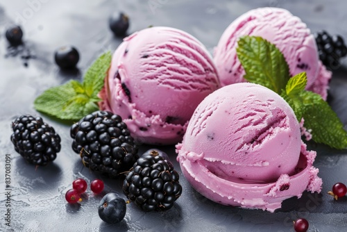 Blackcurrant ice cream food photo