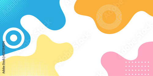 Clourful Abstract pop art background with wave pattern. halftone, dot, line circle. Vector pattern. Color wave template and presentation design