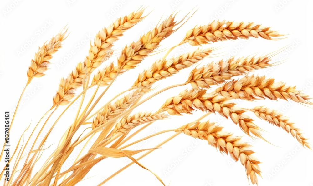 Horizontal wheat ears isolated on a white background with clipping path. Full Depth of field Horizontal wheat ears isolated on a white background with clipping path. Full Depth of field