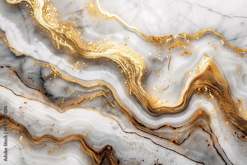 Luxurious background, white marble surface texture with golden elements Luxurious background, white marble surface texture with golden elements