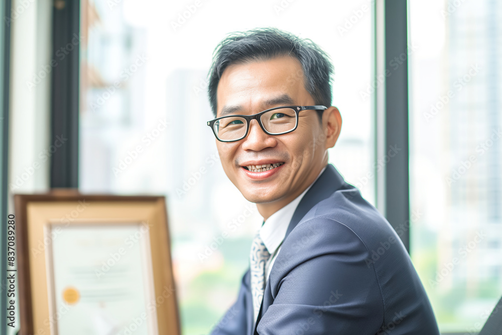 Portrait of asian smiling businessman indoor Portrait of asian smiling businessman indoor