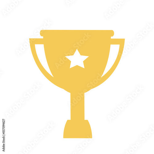 Golden Cup. winners trophy, champions cup. Winner prize, sports award, gold star, success concept vector illustration.