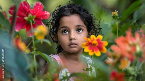  a suprised little indian girl  photo