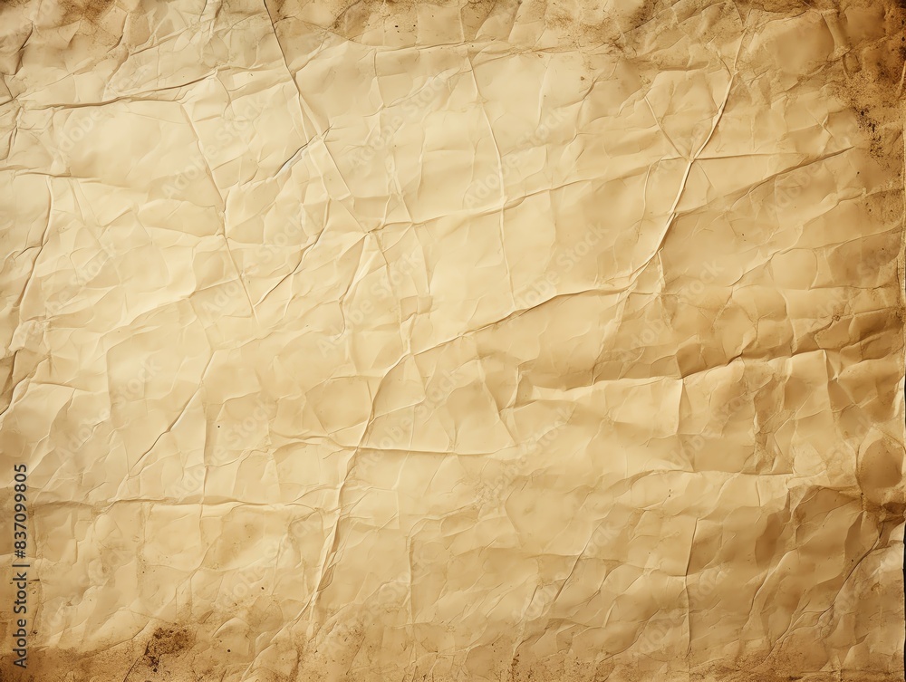 Fototapeta premium A textured background of crumpled brown paper with vintage feel. Perfect for adding a rustic touch to your designs.