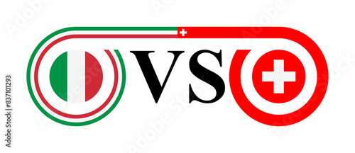concept between italy vs switzerland. vector illustration isolated on white background