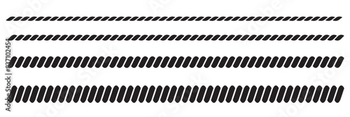Repeating rope set. Vector rope frames. Decorative Rope Design Element Clipart Set. 11:11