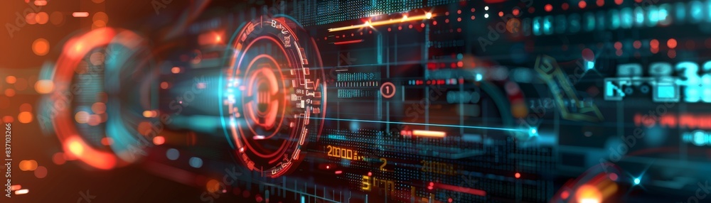 A futuristic interface showing an unlocked status, digital theme, side view, success and access, futuristic tone, triadic color scheme A futuristic interface showing an unlocked status, digital theme, side view, success and access, futuristic tone, triadic color scheme