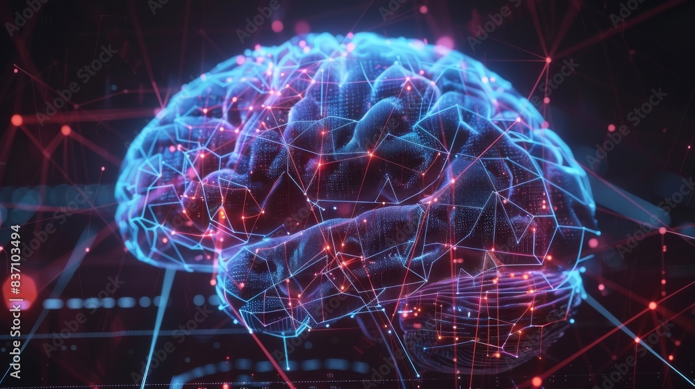 A graphic of a brain with areas highlighted for addiction, scientific theme, front view, neural pathways, cybernetic tone, triadic color scheme A graphic of a brain with areas highlighted for addiction, scientific theme, front view, neural pathways, cybernetic tone, triadic color scheme