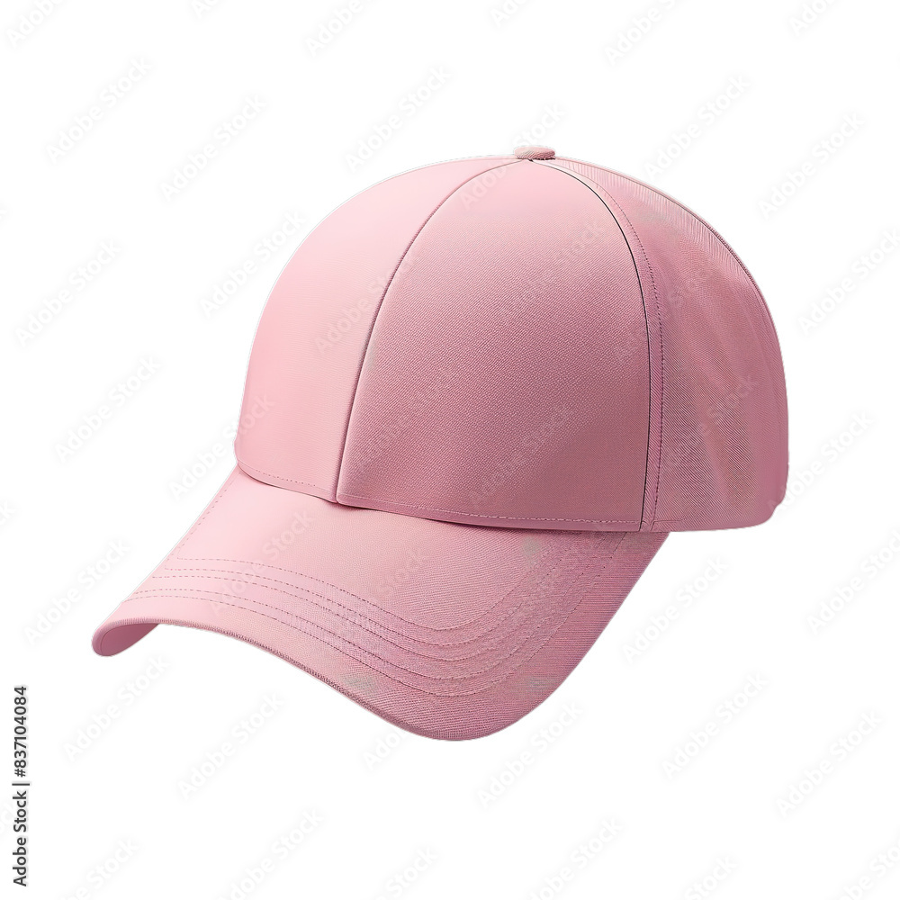 Pink baseball cap isolated on transparent background