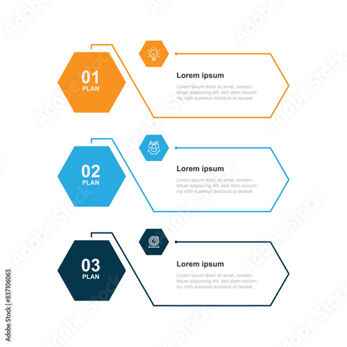 Design template infographic with 3 step or option can be used for workflow, business information, and web graphic design 
