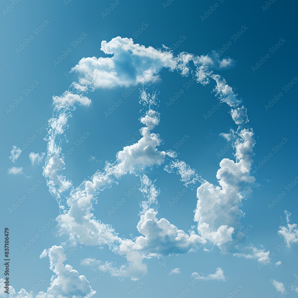 peace sign made of clouds in the sky peace sign made of clouds in the sky