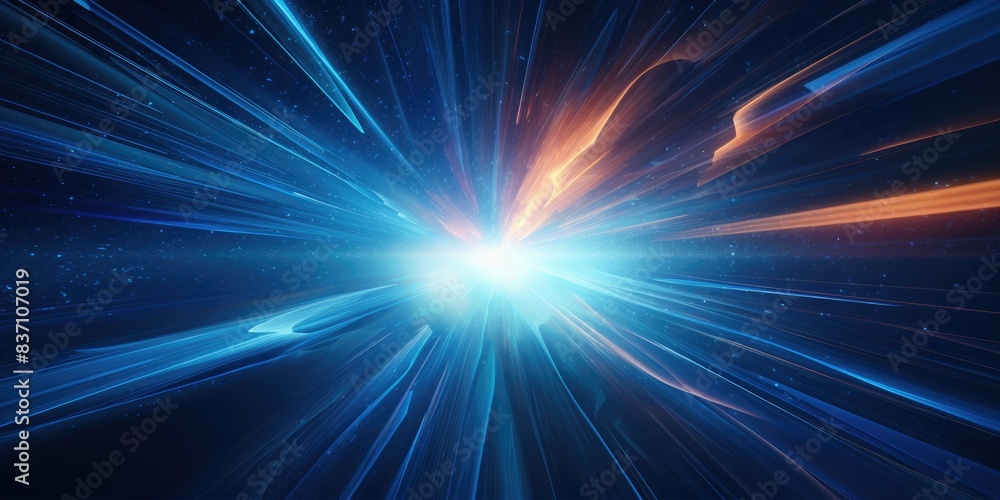 © PNG City - Light speed, hyperspace, space warp in blue background