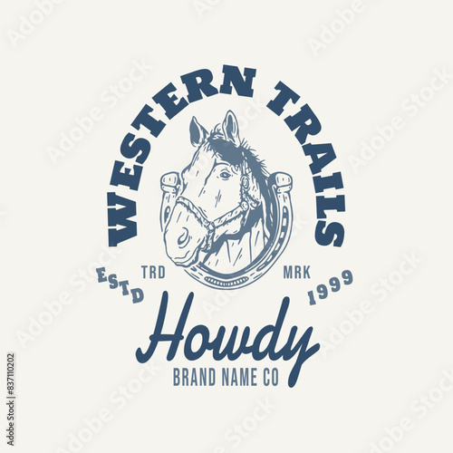 American Frontier Illustrations: Classic Horse Cowboy Symbols