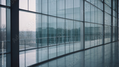 Modern office building  glass walls  business building architecture