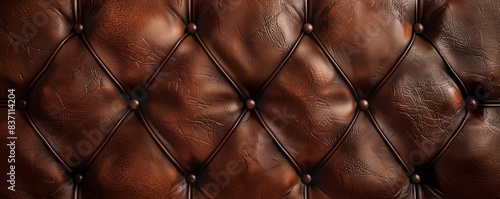 Brown leather upholstery, abstract textured background photo