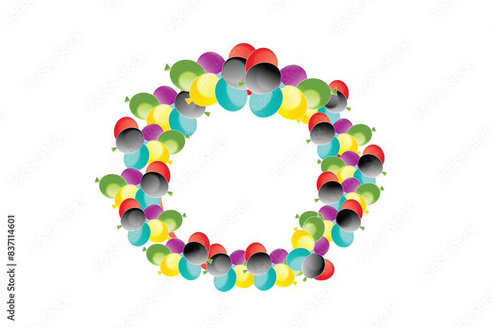 Naklejka premium Circle of colorful balloon