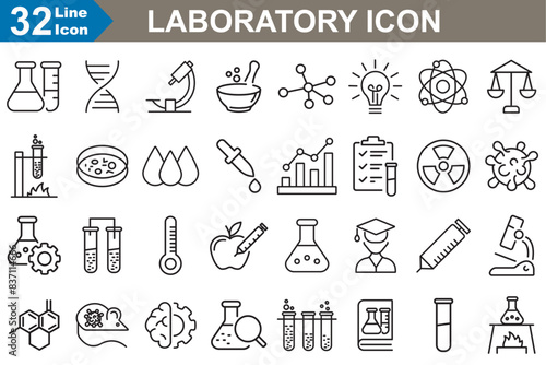 Laboratory Icons set vector illustrator. 