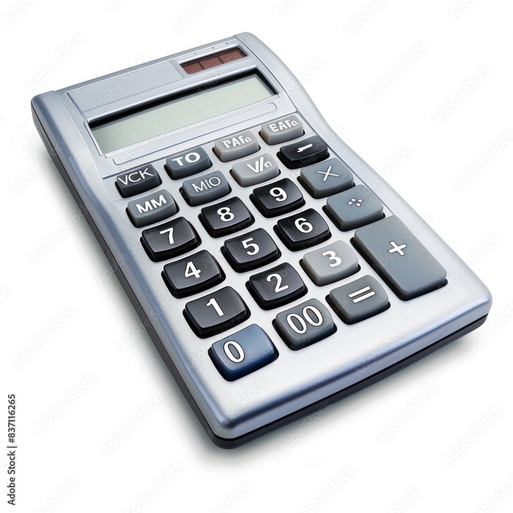 Black calculator isolated on white background. High-quality photo Black calculator isolated on white background. High-quality photo