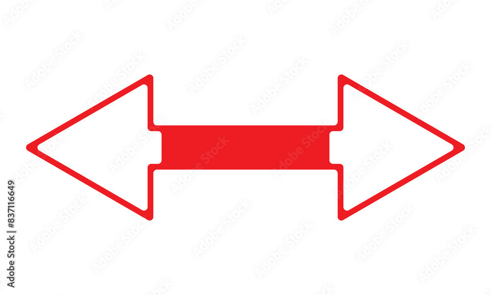 Long double ended red arrow vector design for website, app and logo design. Dual sided arrow vector, icon, silhouette design. Vector illustration of duel side arrow. Long double ended red arrow vector design for website, app and logo design. Dual sided arrow vector, icon, silhouette design. Vector illustration of duel side arrow.