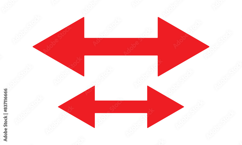 Double ended red arrow vector design for website, app and logo design. Dual sided red arrow vector, icon, silhouette design. Vector illustration of duel side arrow. Double ended red arrow vector design for website, app and logo design. Dual sided red arrow vector, icon, silhouette design. Vector illustration of duel side arrow.