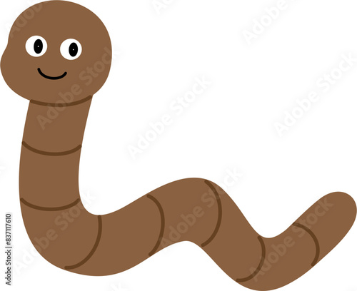 cute worm cartoon