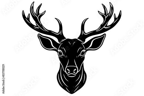 deer head black silhouette vector illustration
