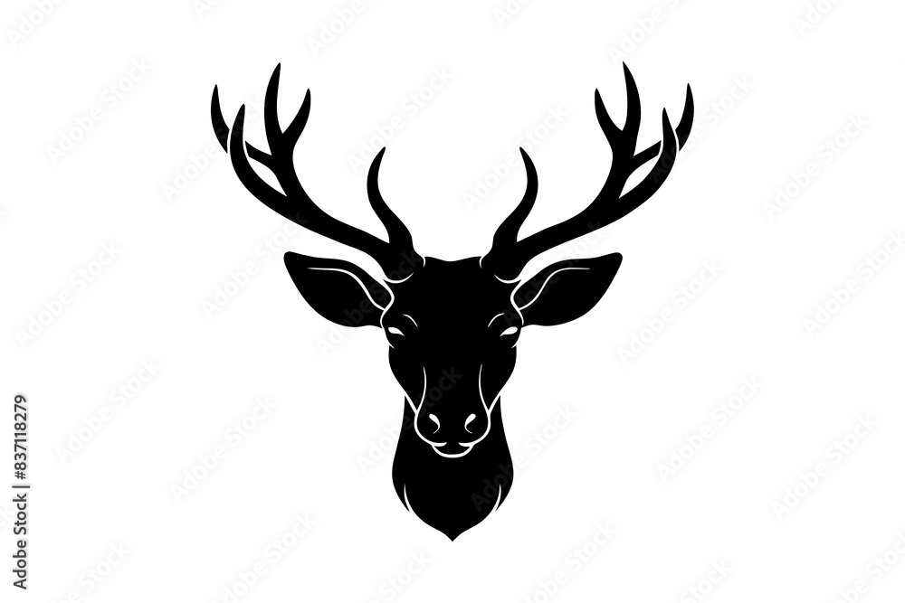 deer head black silhouette vector illustration
deer head black silhouette vector illustration