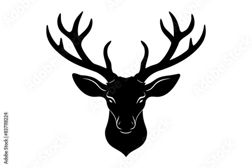 deer head black silhouette vector illustration 