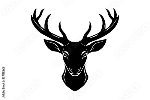 deer head black silhouette vector illustration
