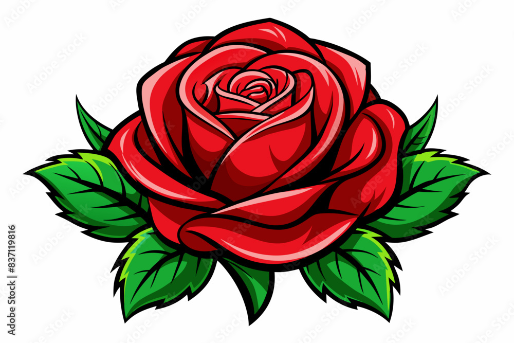 red rose with leaves red rose with leaves