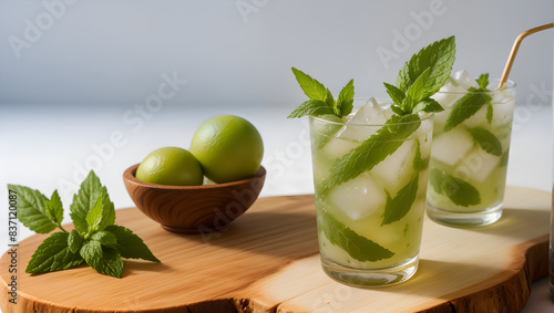 Mojito cocktail with lime  © @Amorea10