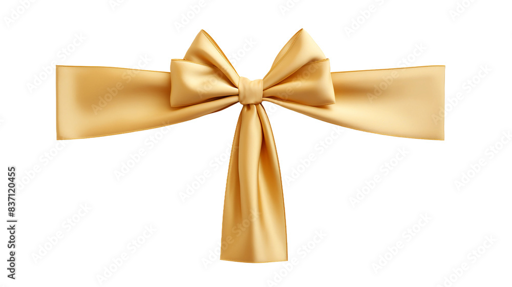 Fototapeta premium golden bow isolated on white background
