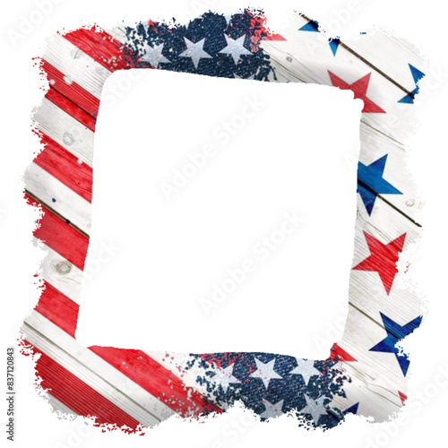 American flag frame - white, blue, red stars and stripes  - modern vector graphic resource - for  greeting cards, presentations, canva, photography, scrapbooking, cricut, sublimation, stickers, tags	
