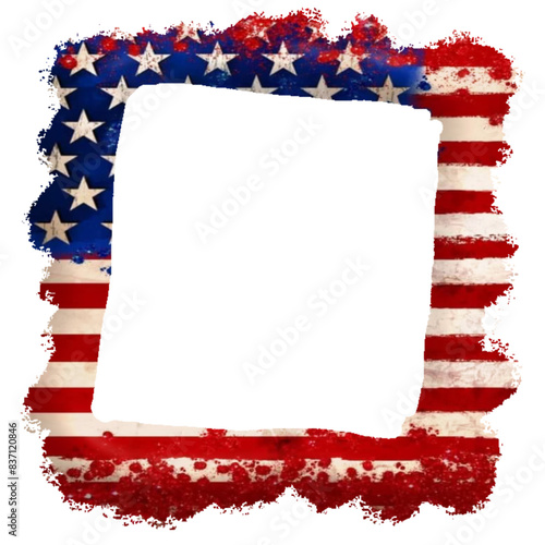 American flag frame - white, blue, red stars and stripes  - modern vector graphic resource - for  greeting cards, presentations, canva, photography, scrapbooking, cricut, sublimation, stickers, tags	
 photo