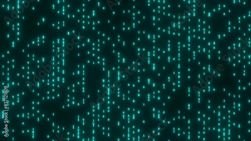Binary code. Abstract digital technology and cyber space pattern. 4K video animation 3d rendering.