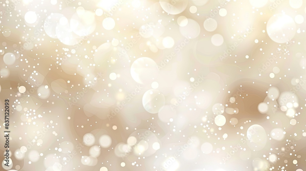 Golden and Silver Bokeh Lights on Beige and White Blurred Background for Christmas or Wedding Celebration Golden and Silver Bokeh Lights on Beige and White Blurred Background for Christmas or Wedding Celebration