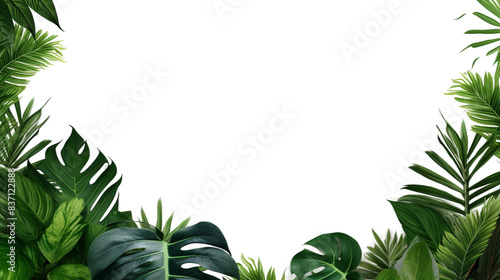 frame of green leaves