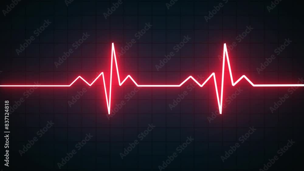 Nubes Globing Neon Heart Pulse Graphic Illustration Cardiogram heartbeat heat pulse glowing red neon light loop animated background. Nubes Globing Neon Heart Pulse Graphic Illustration Cardiogram heartbeat heat pulse glowing red neon light loop animated background.