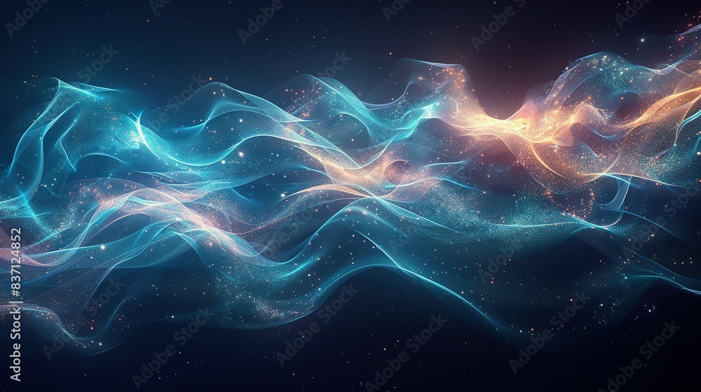 Fototapeta premium Techno Chromatics: Abstract Light Lines for Digital Communication