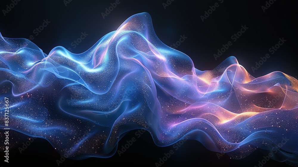 Obraz premium Harmony in Motion: Abstract Waves Bridging Science and Music