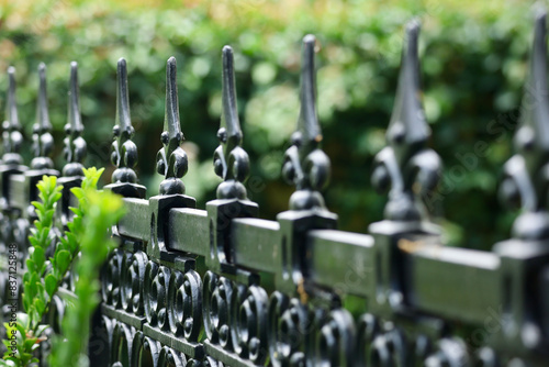 Εκτύπωση καμβά decorative black wrought iron fence