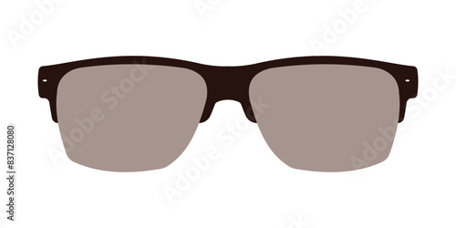 Sunglasses icon. Black sunglass, means glasses silhouette and retro eyewear icon. Eyeglasses design on white background. Vector illustration. eps 10