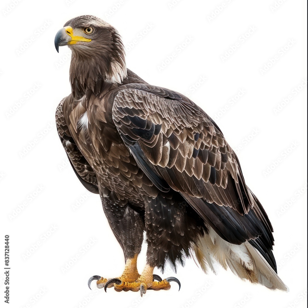 Obraz premium Exquisite eagle isolated on a white background. Bird of prey concept.