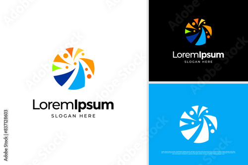 Colorful circle community logo illustration design template