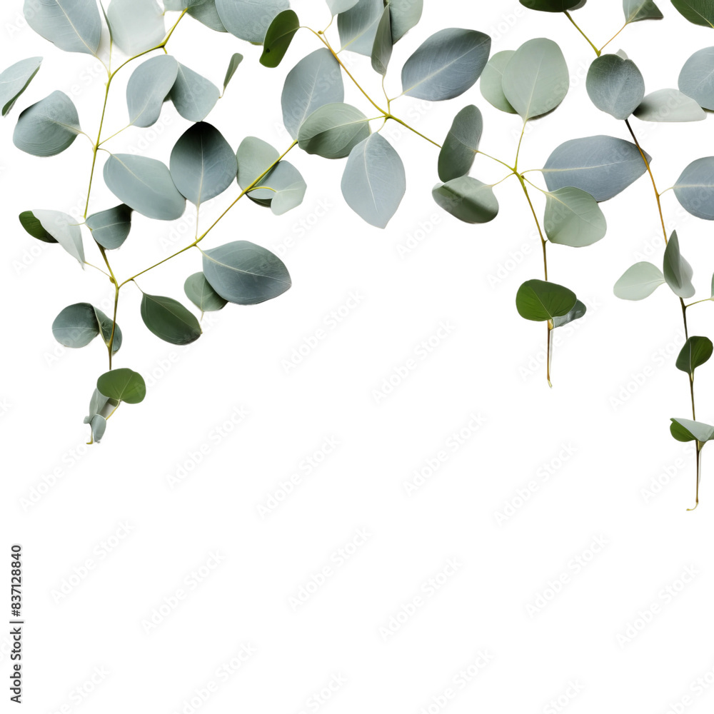 Obraz premium leaf frame border with text copy space inside on isolated white background