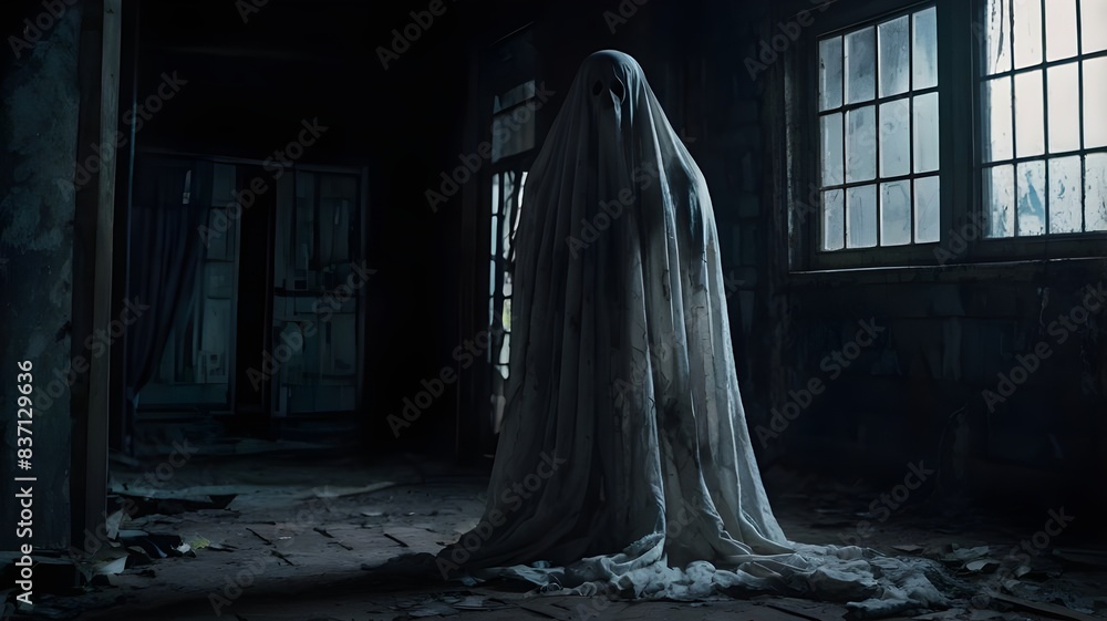 Haunted house ghosts in abandoned houses. Halloween is scary. Generative AI Haunted house ghosts in abandoned houses. Halloween is scary. Generative AI